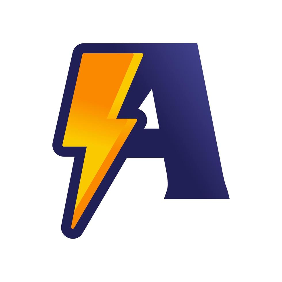 Initial A Thunder Logo vector