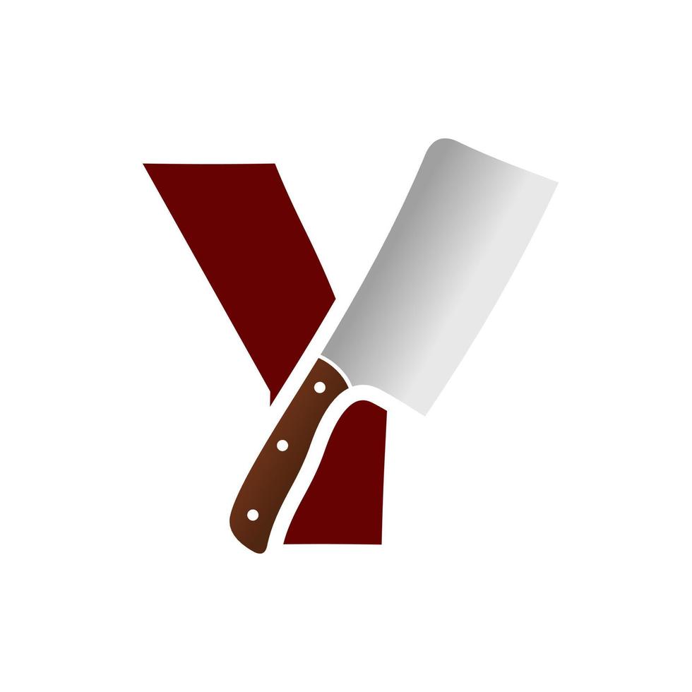 Initial Y Chinese Knife vector