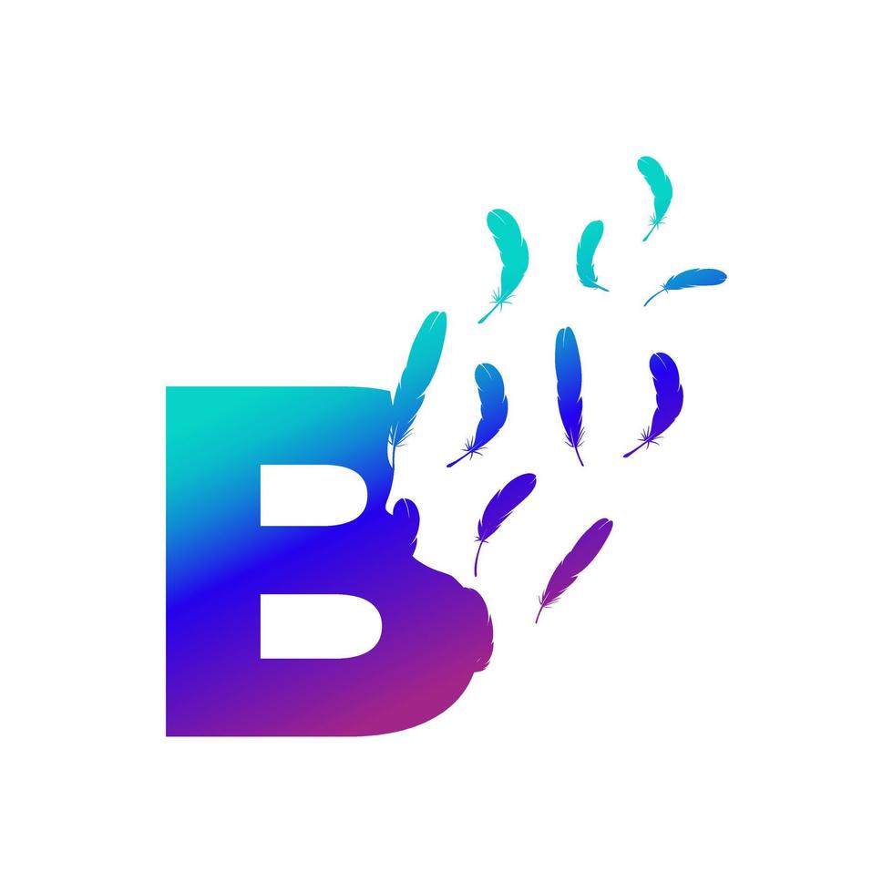 Initial B Freedom Feather vector