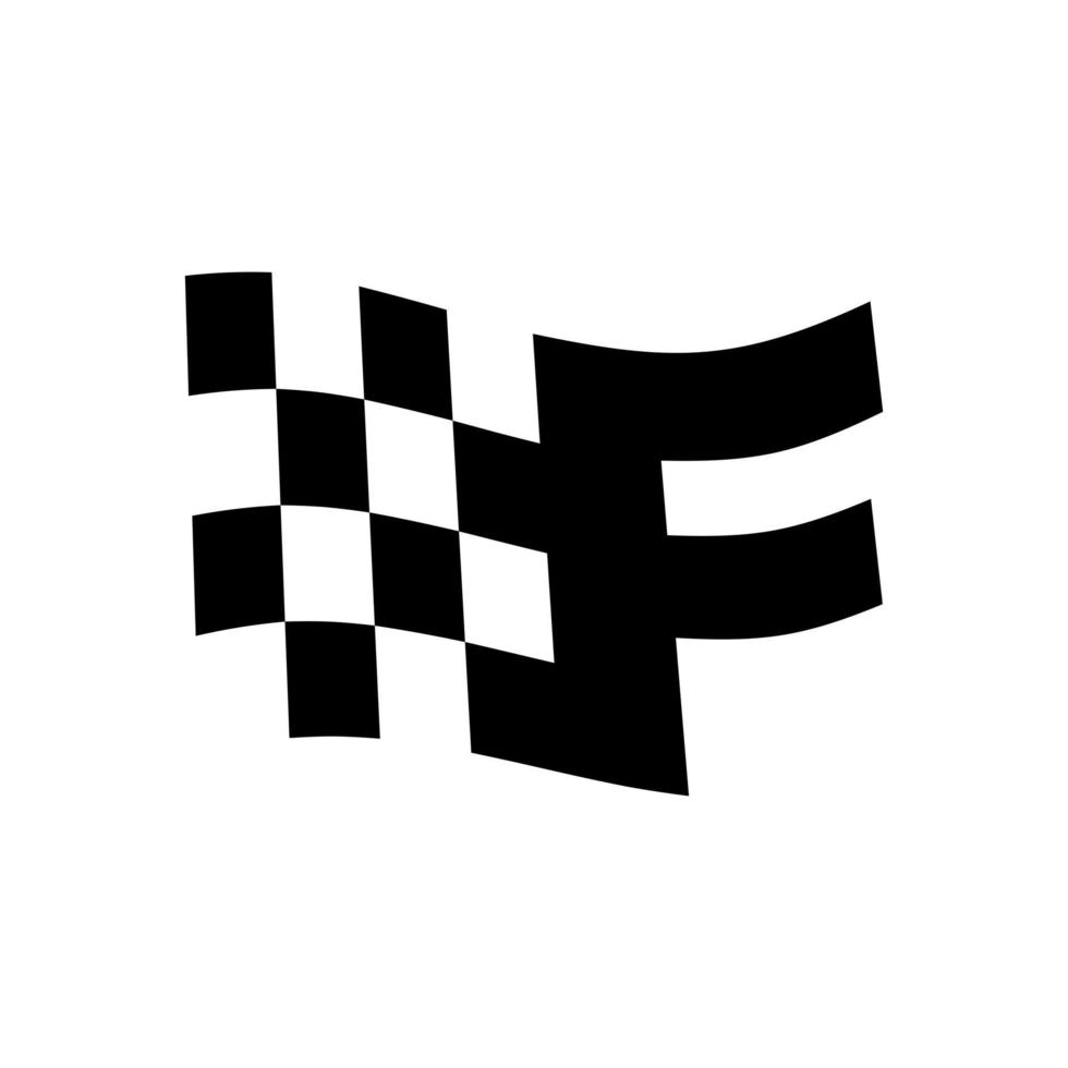 Initial F Flag Race Logo vector