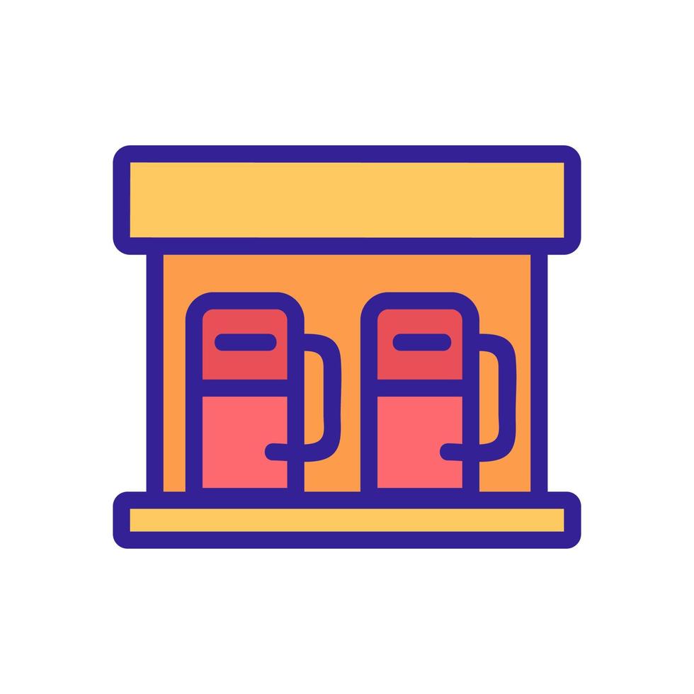 two column gas station icon vector outline illustration