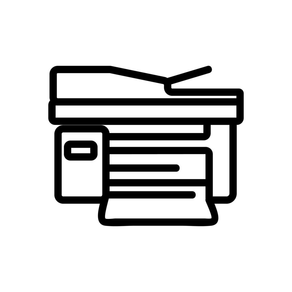 ilustración de contorno de vector de icono de dispositivo de escaneo e impresión de documentos