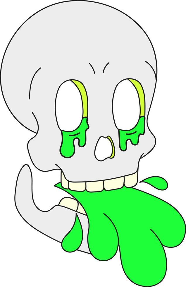 A psychedelic skull spitting acid. Surrealism vector