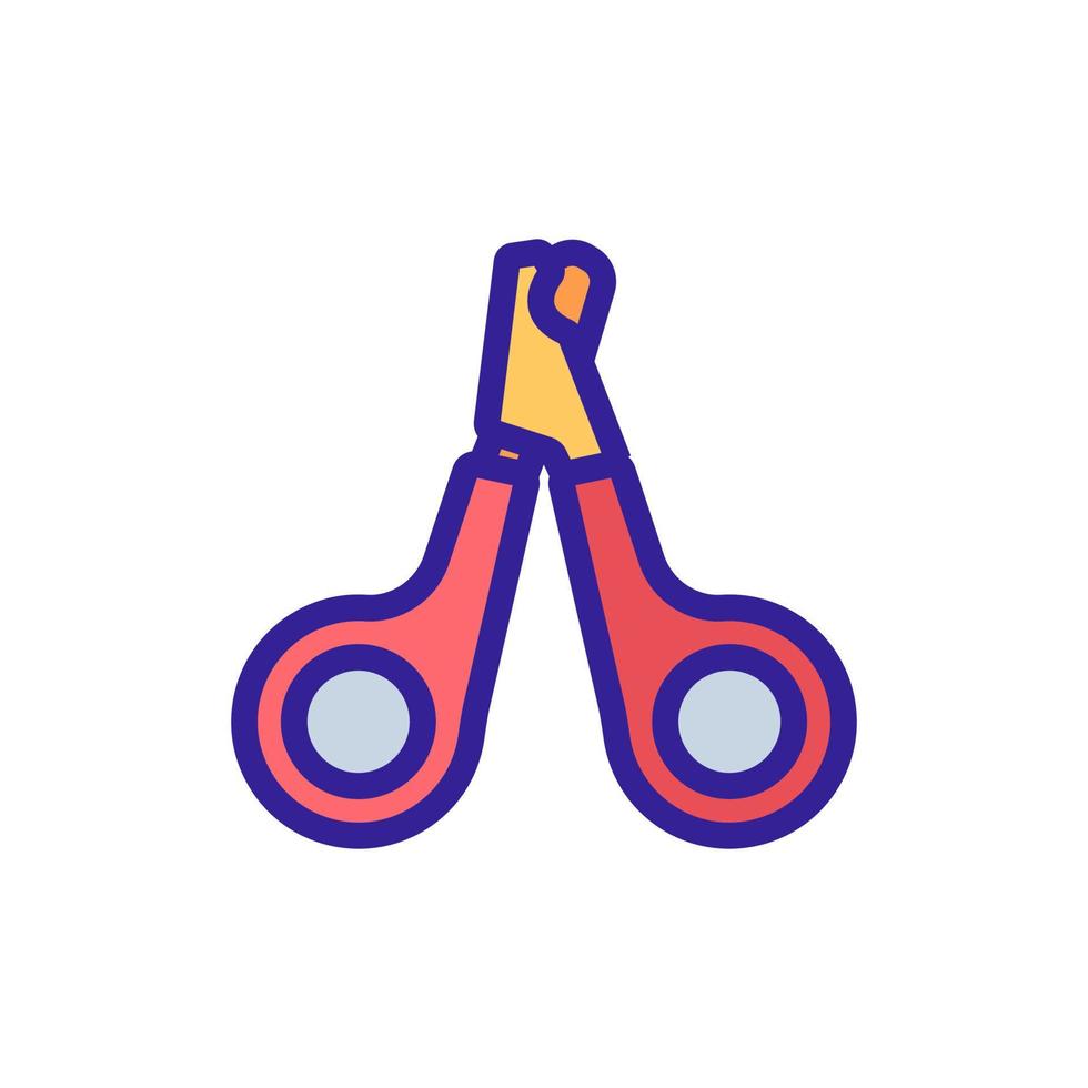 open nippers with rounded handles icon vector outline illustration