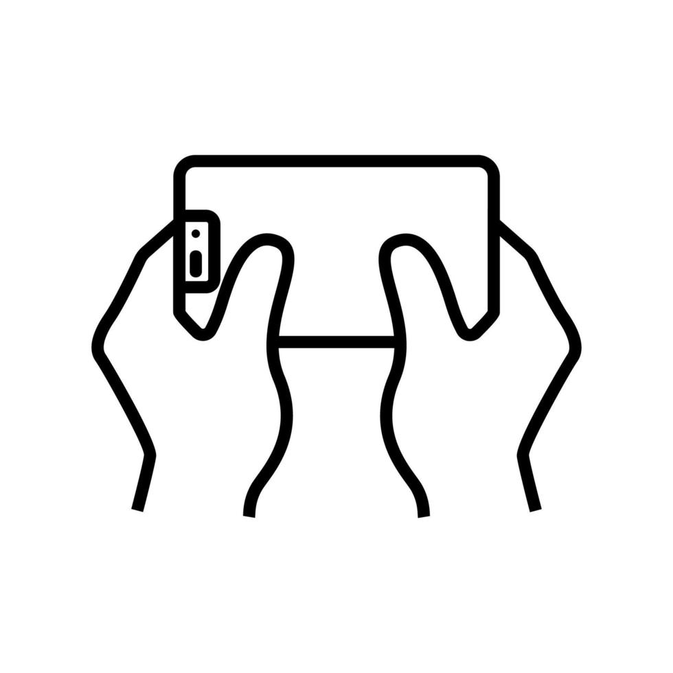 to play on phone icon vector outline illustration