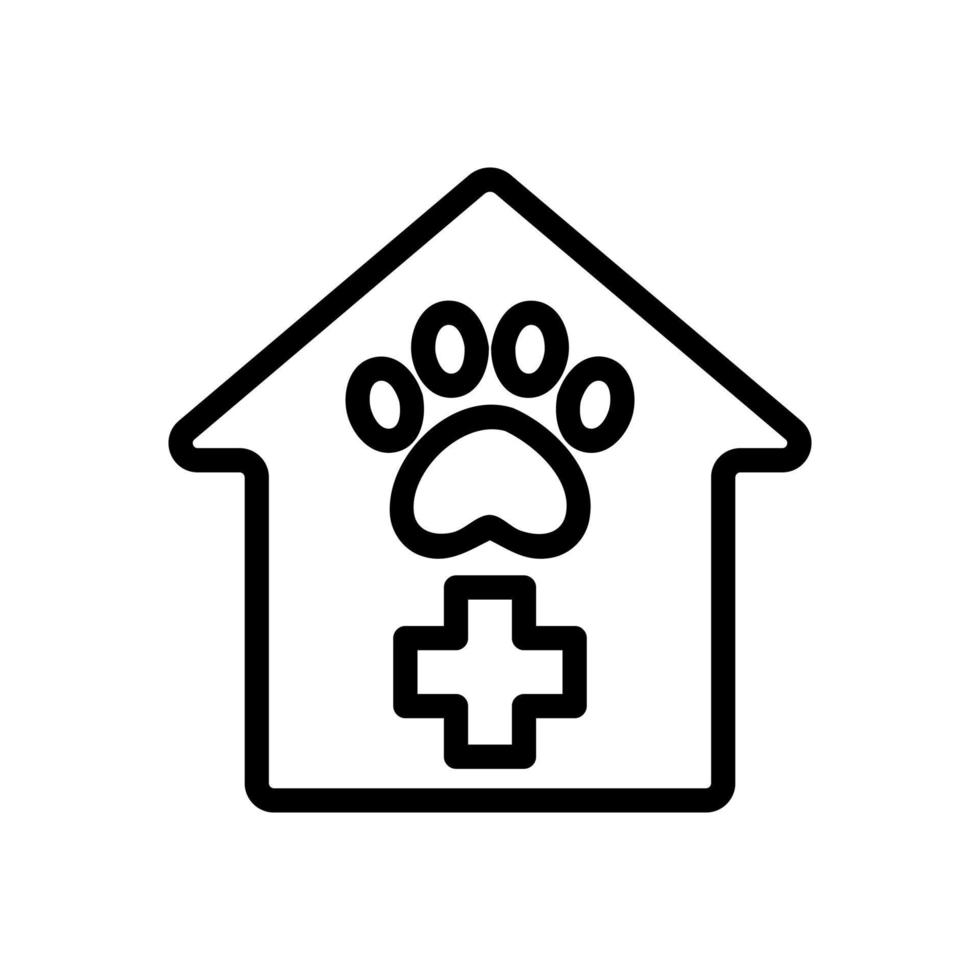 vector de icono de clínica de mascotas. ilustración de símbolo de contorno aislado