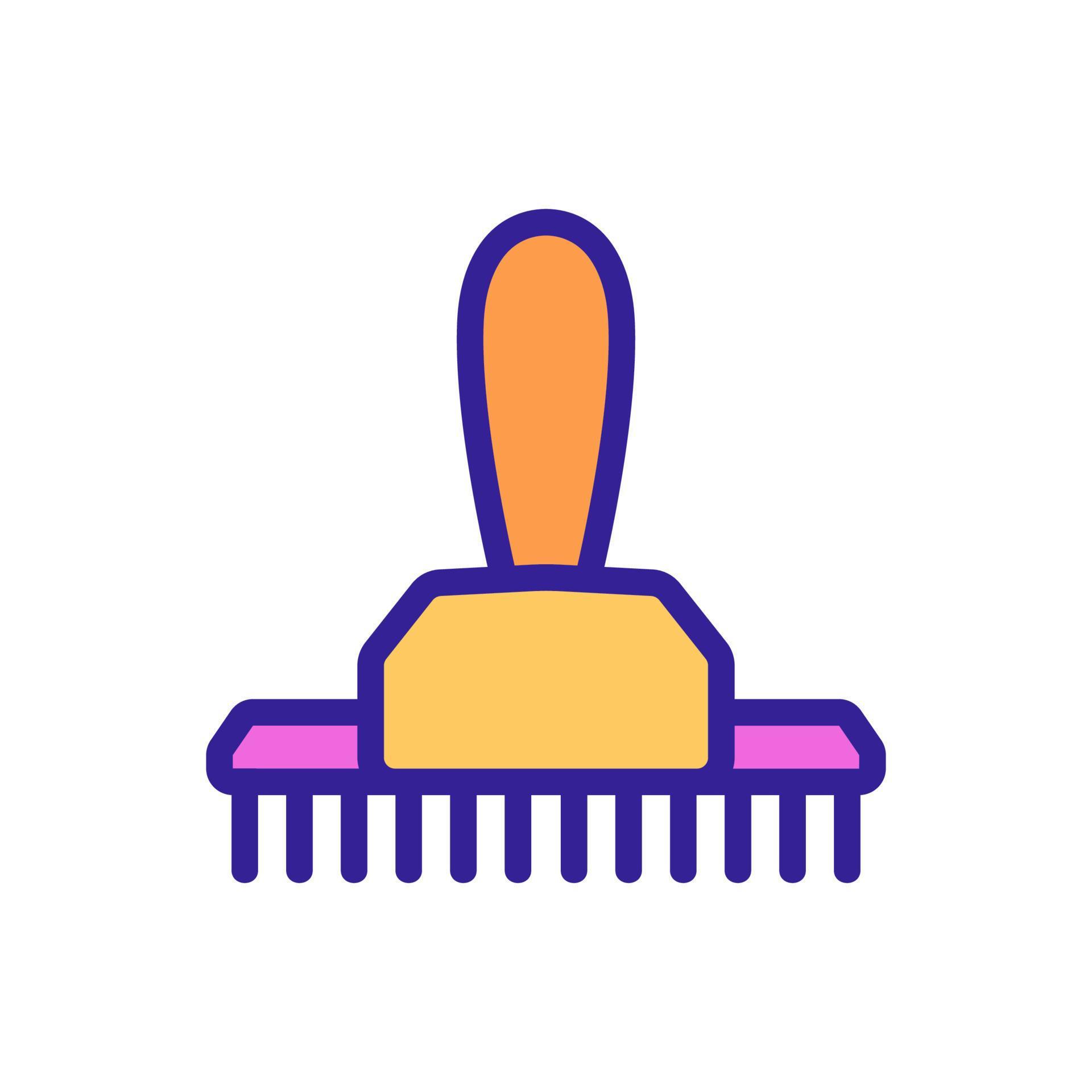 large handle rake comb icon vector outline illustration 9762320 Vector