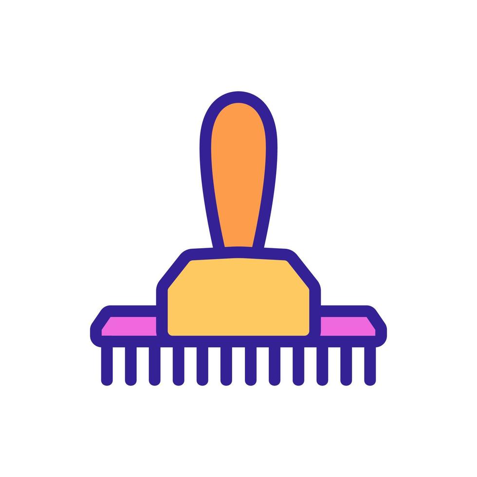 large handle rake comb icon vector outline illustration