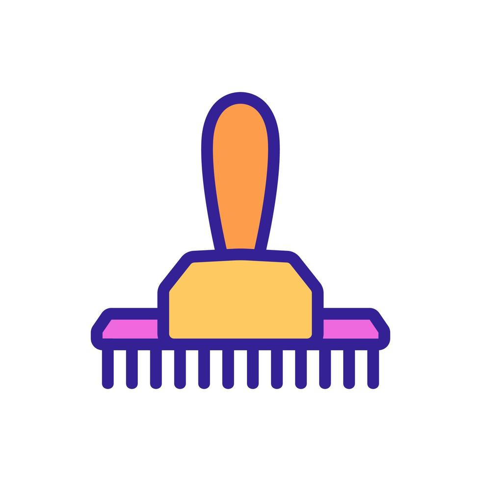 large handle rake comb icon vector outline illustration