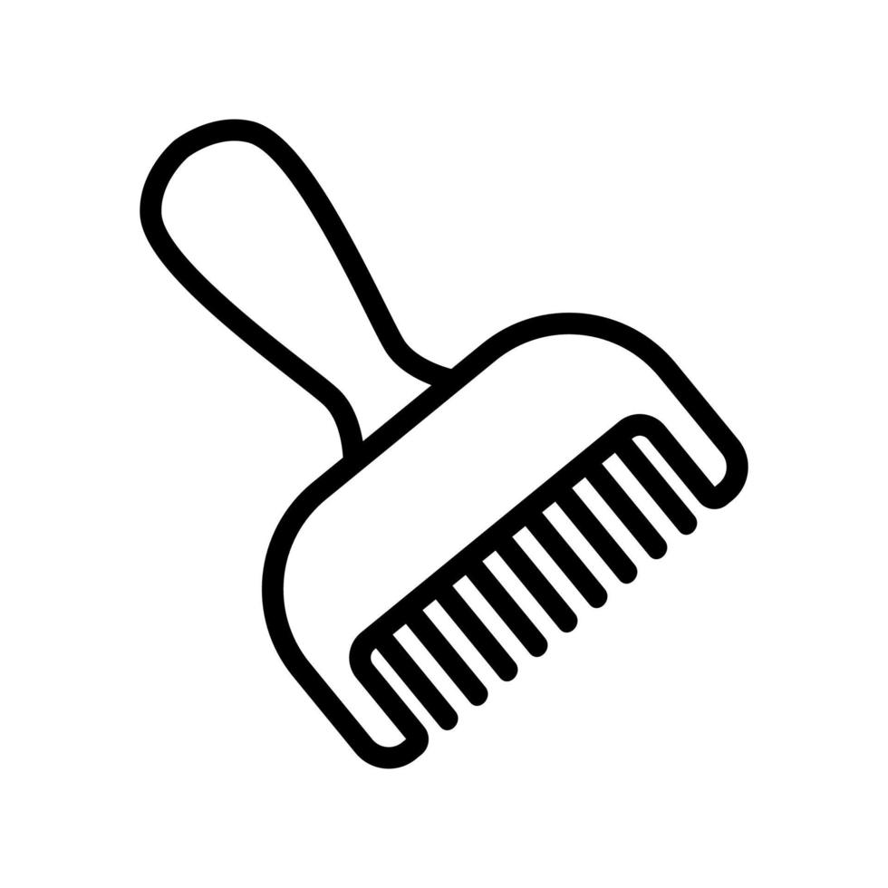 grooming rake comb icon vector outline illustration