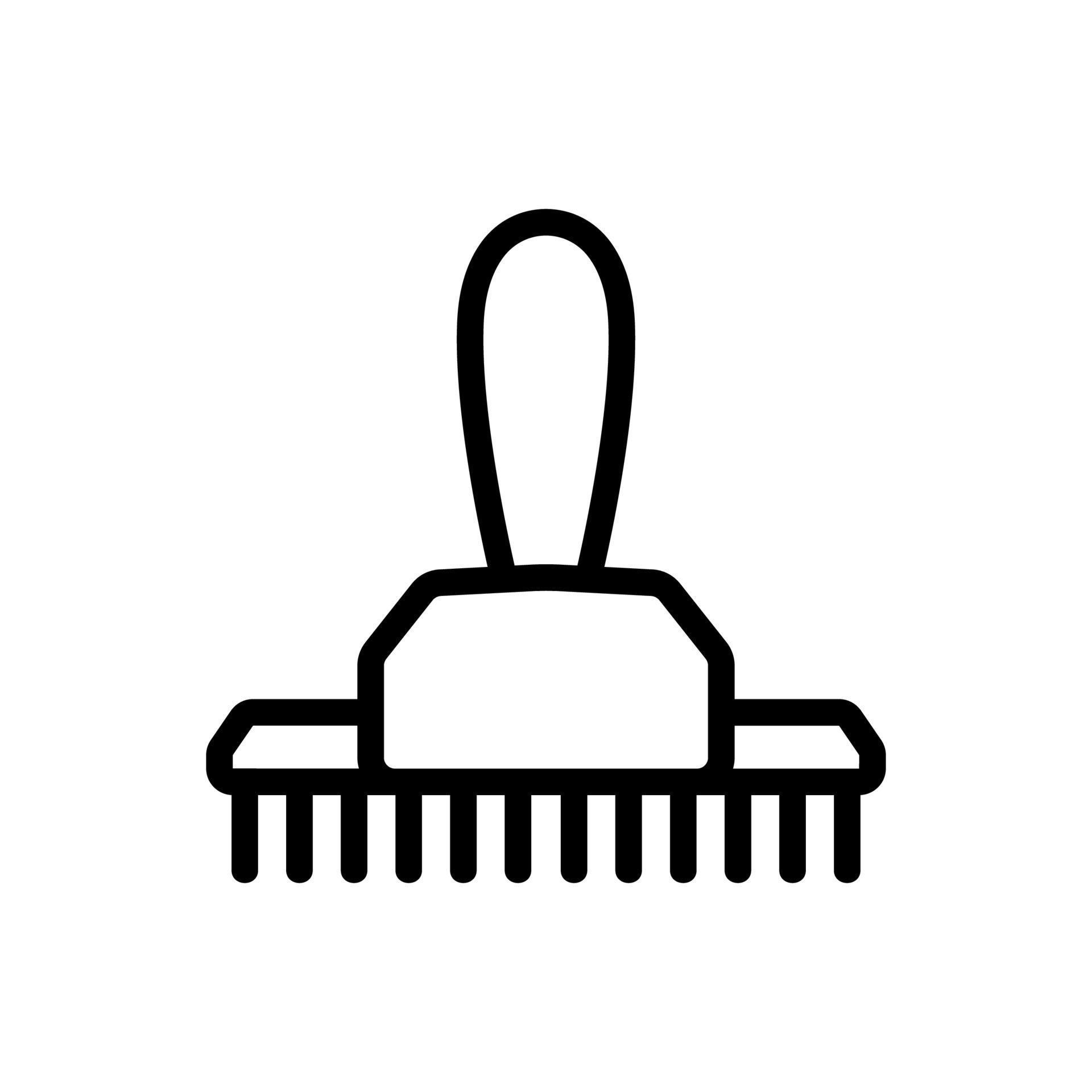 large handle rake comb icon vector outline illustration 9762340 Vector