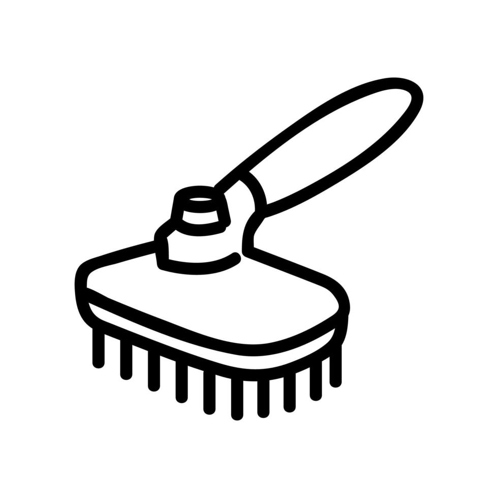 corner brush grooming icon vector outline illustration