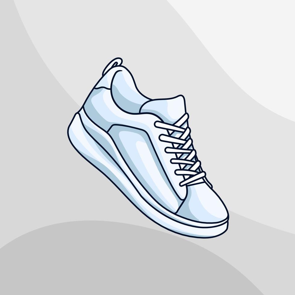 Illustration of white sneaker vector