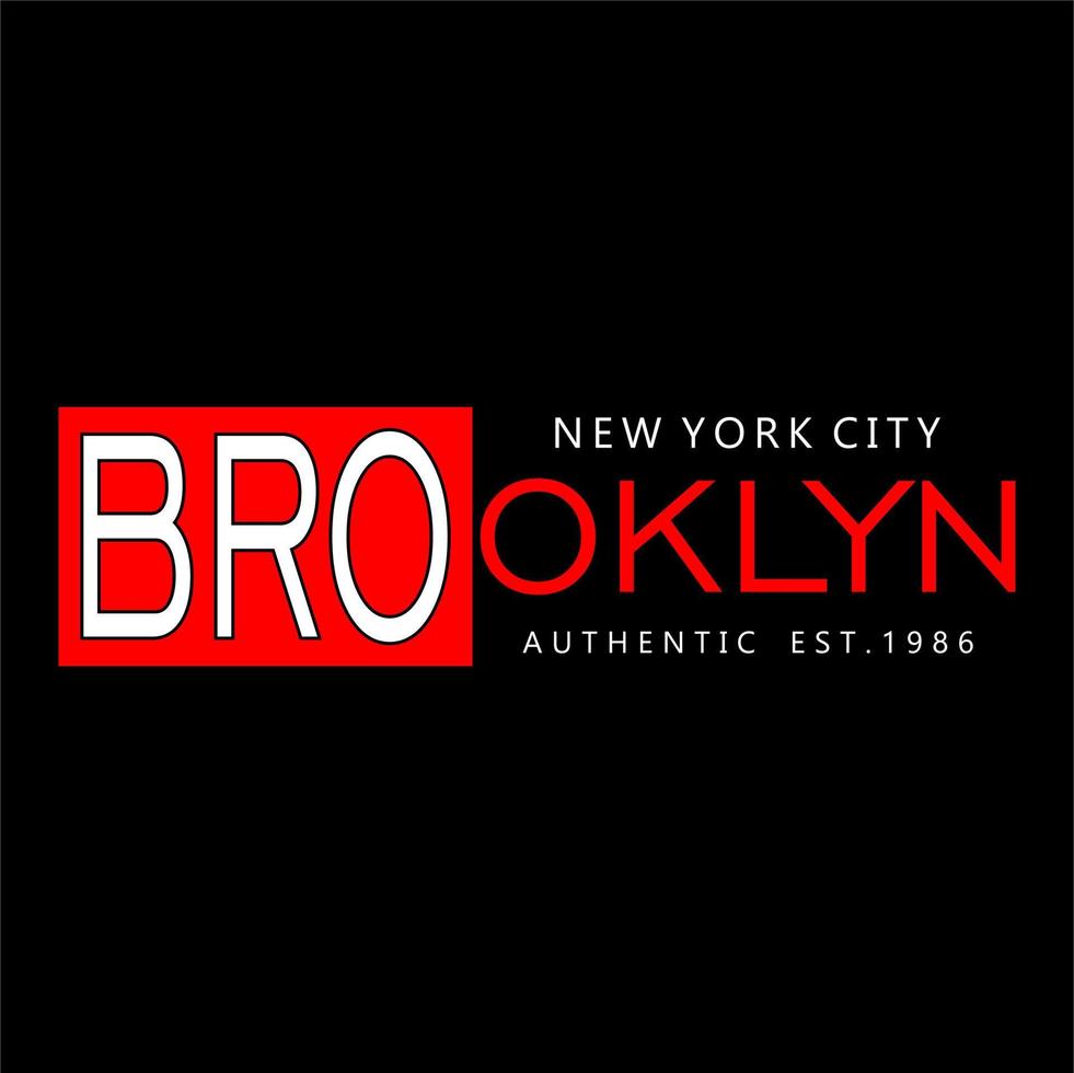 brooklyn typography design vector for print