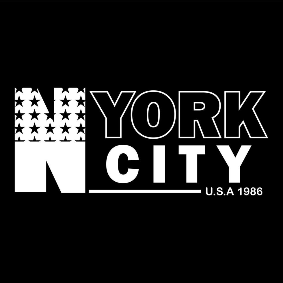 vector de tipografía de la ciudad de nueva york para camiseta estampada