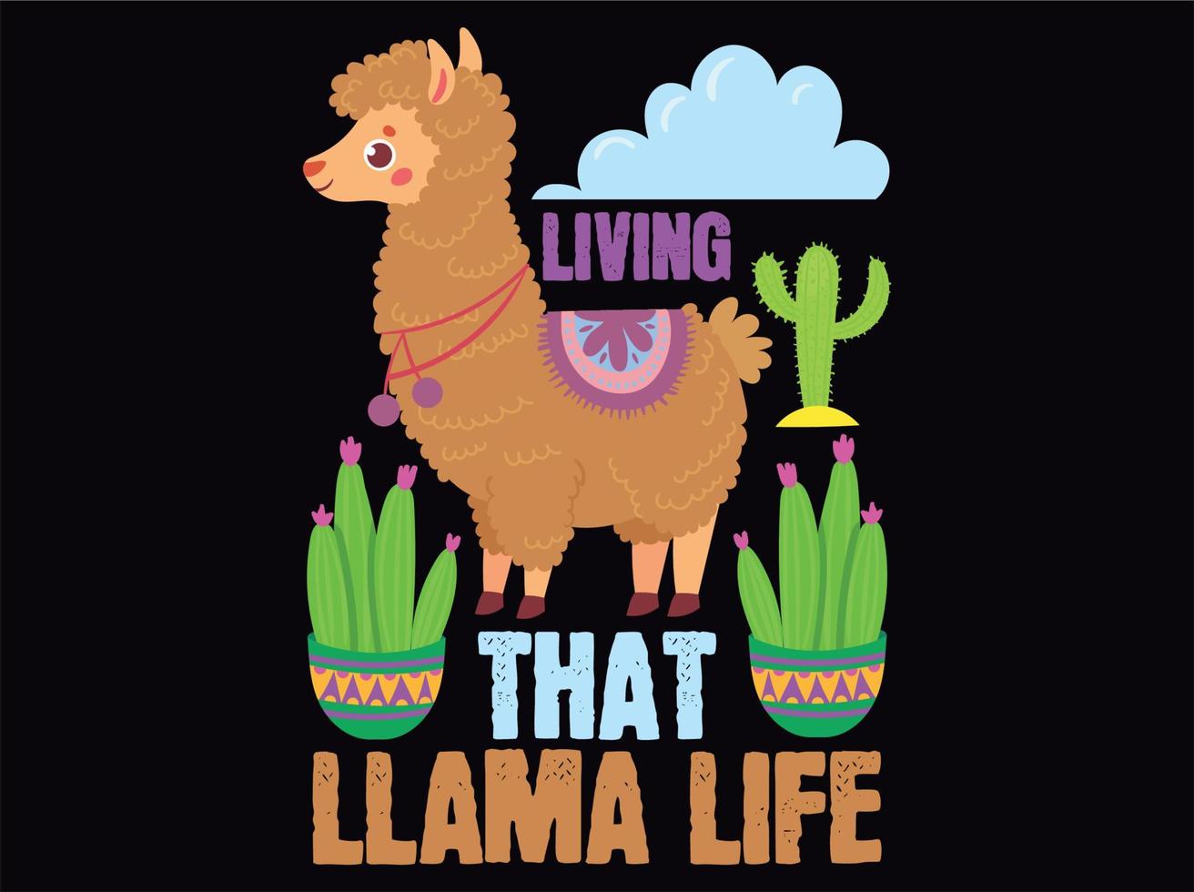 Llama t-shirt design vectot file vector