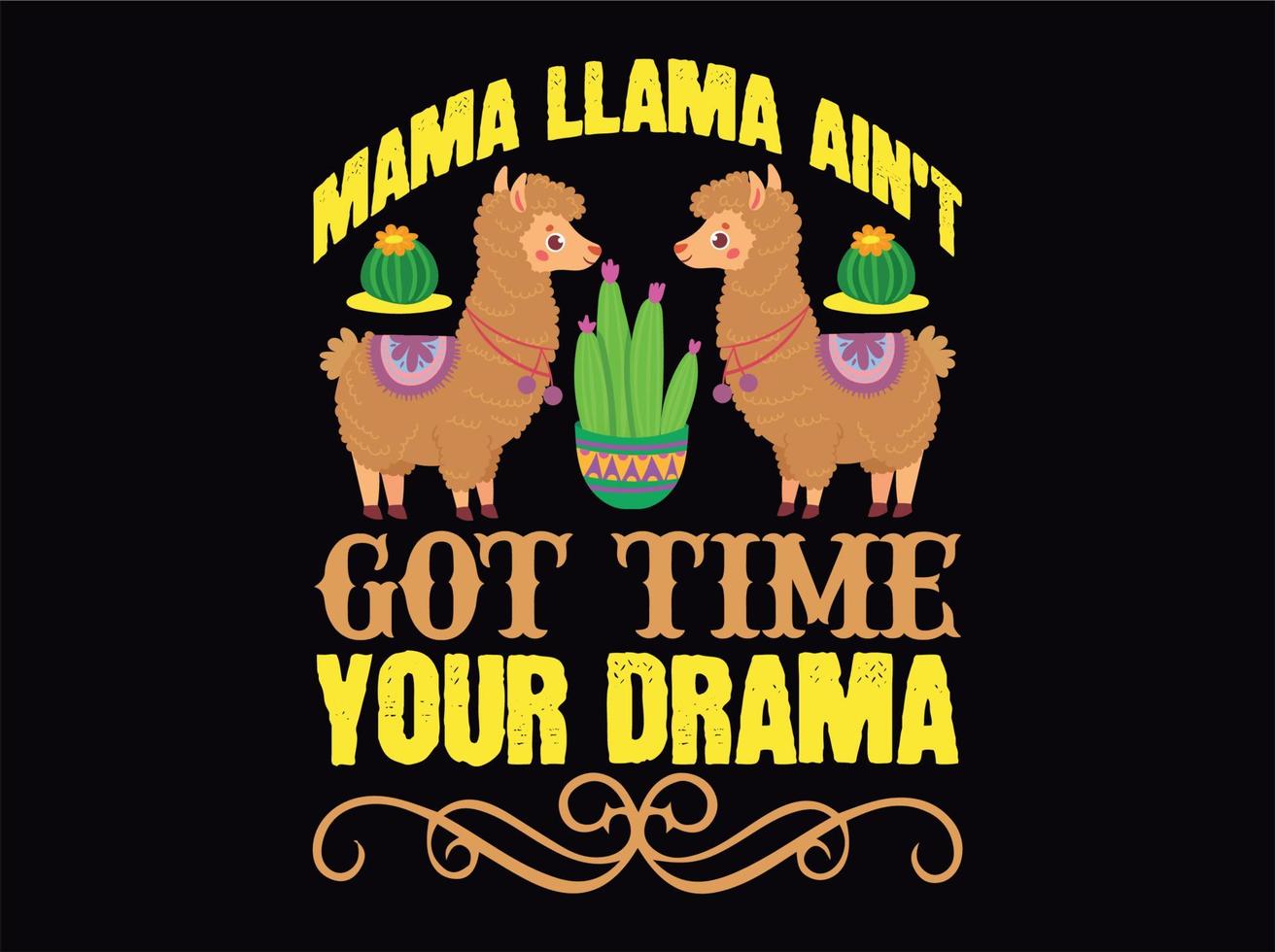 Llama t-shirt design vectot file vector