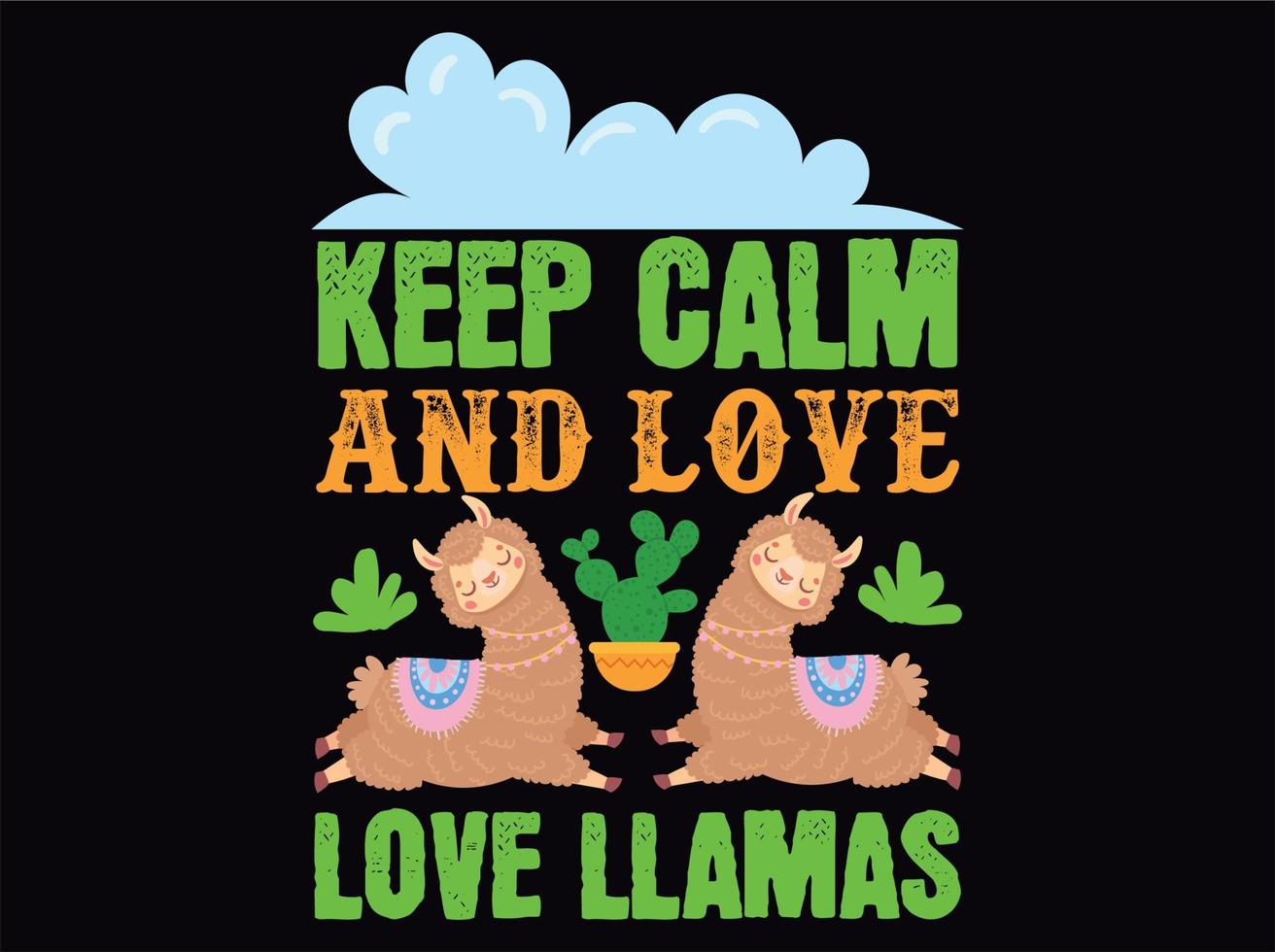 archivo vectot de diseño de camiseta de llama vector