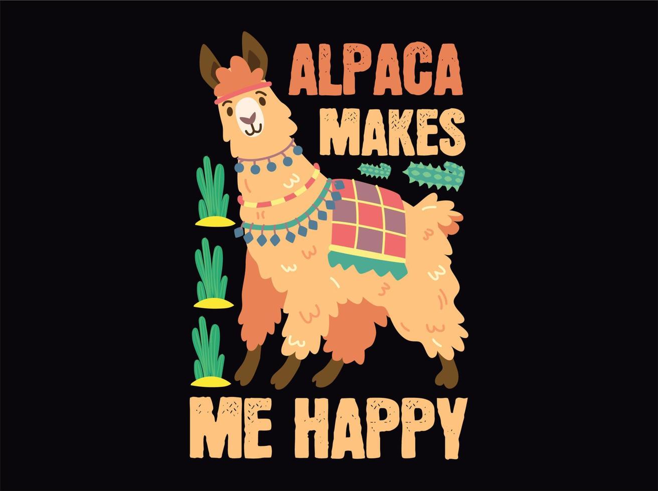 Llama t-shirt design vectot file vector