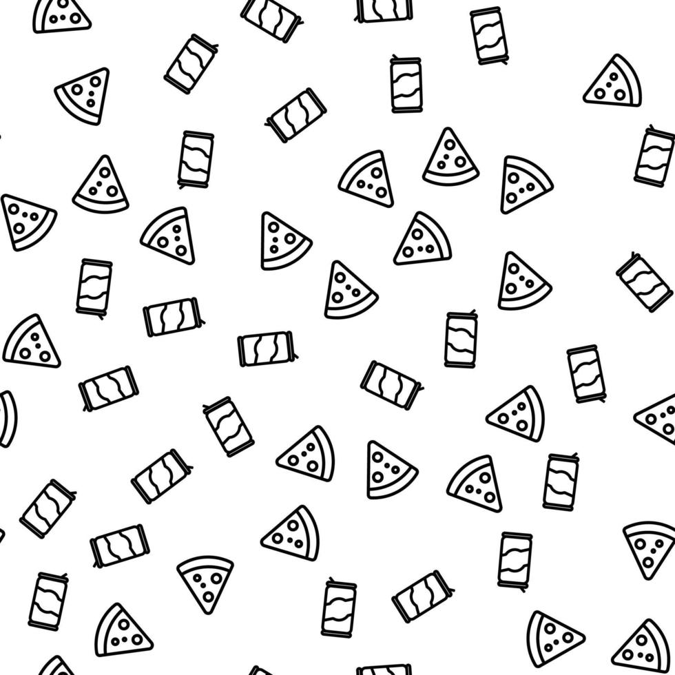 Traditional Food Pizza Pepperoni Seamless Pattern vector