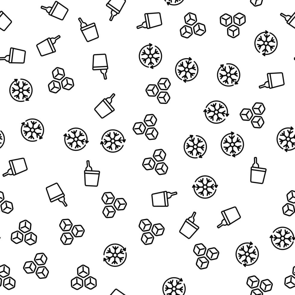 Bottle Ice Bucket Cool Off Seamless Pattern Vector