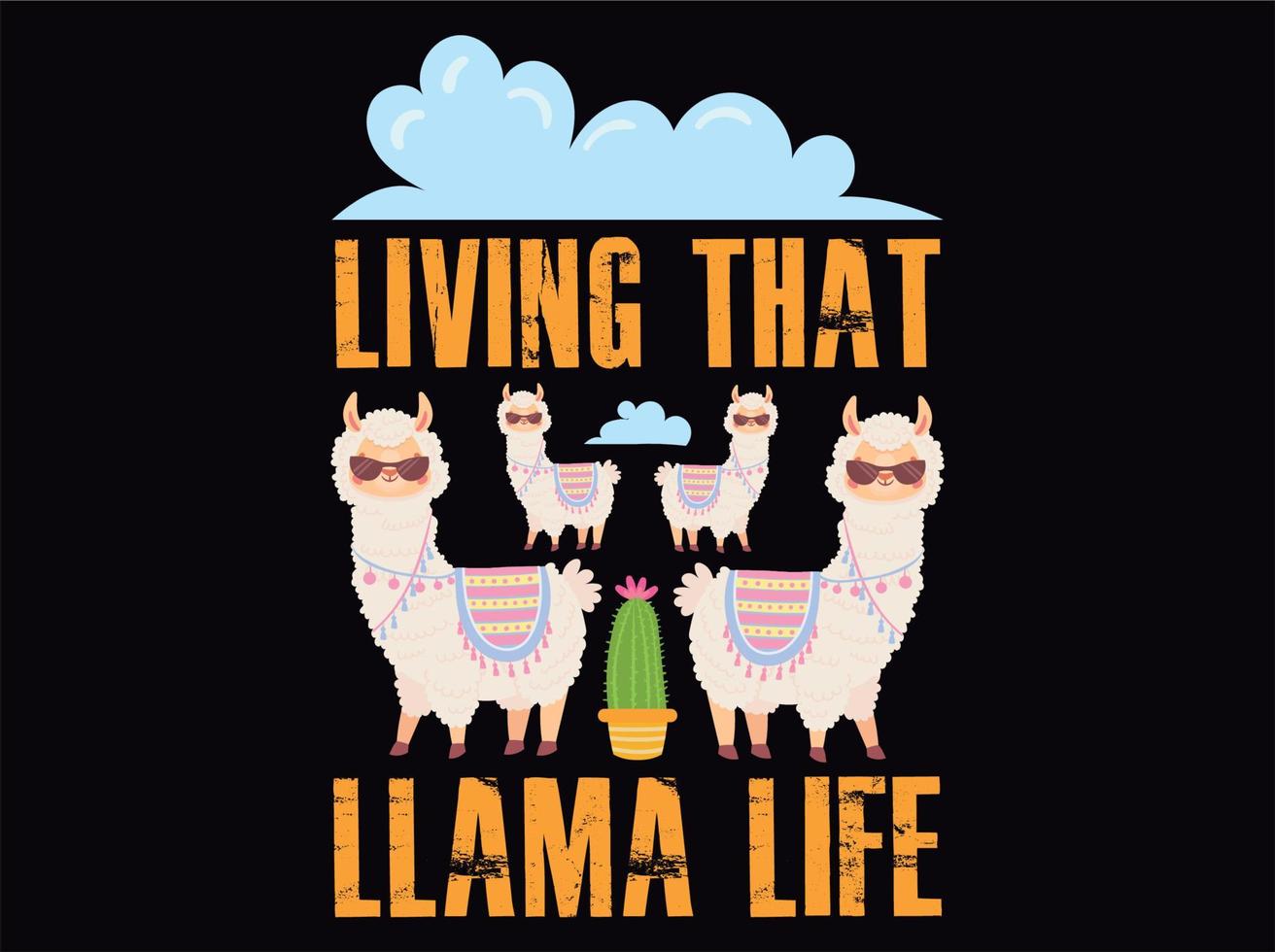 Llama t-shirt design vectot file vector