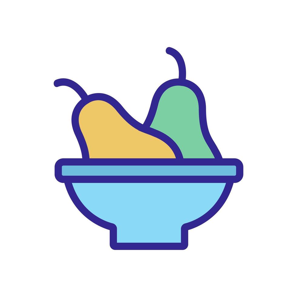 pear salad icon vector outline illustration