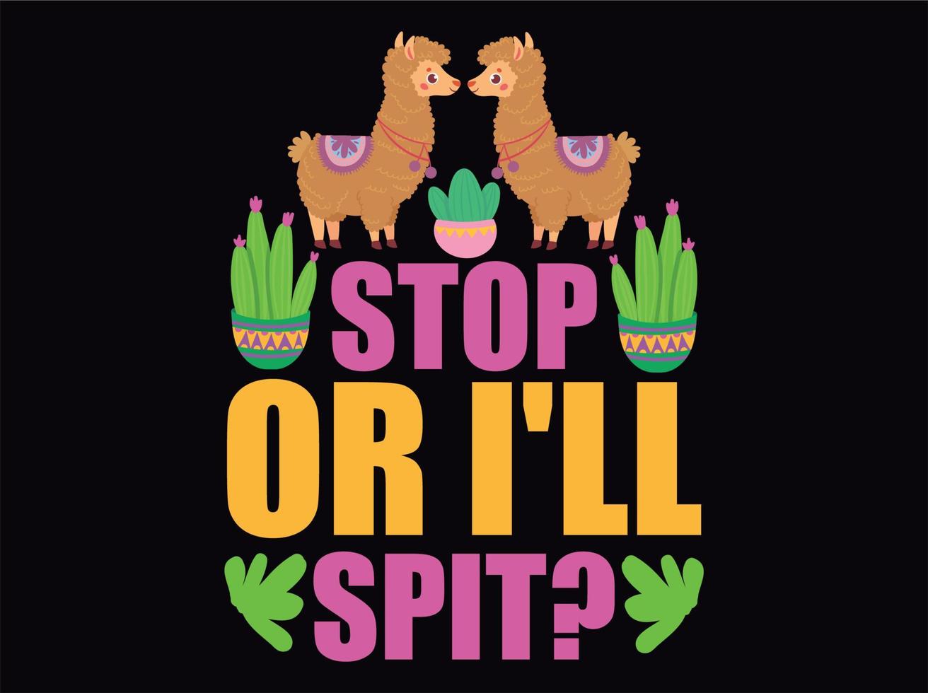 Llama t-shirt design vectot file vector