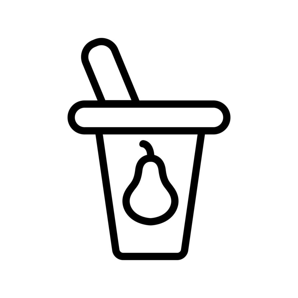 pear yogurt icon vector outline illustration