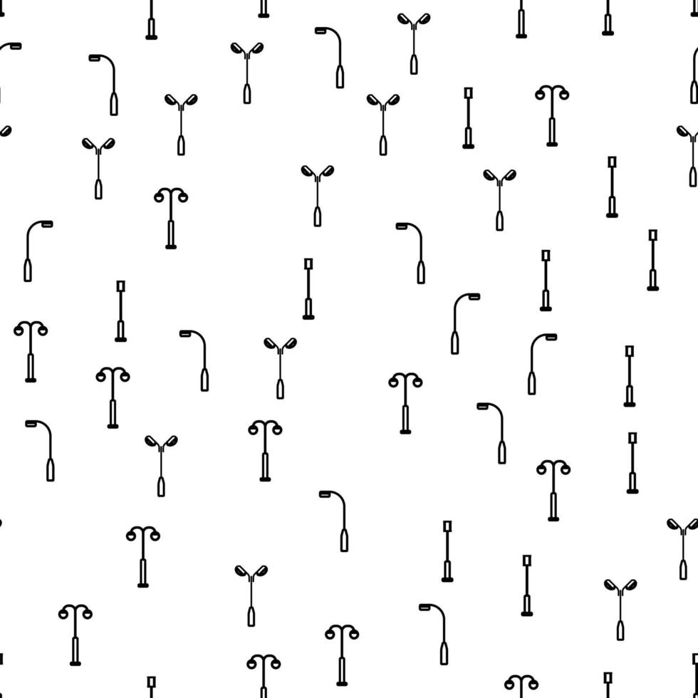 Street Light Lantern Silhouette Seamless Pattern vector