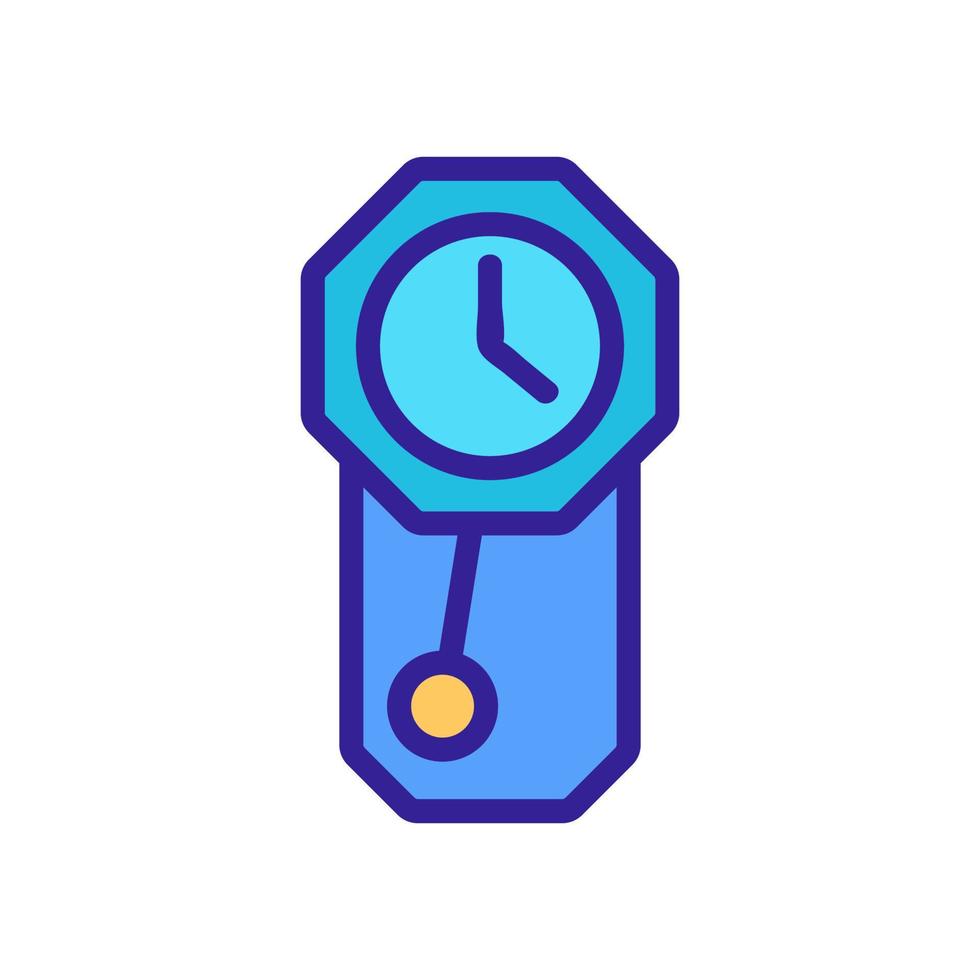 reloj de pared geométrico con icono de péndulo ilustración de contorno vectorial vector