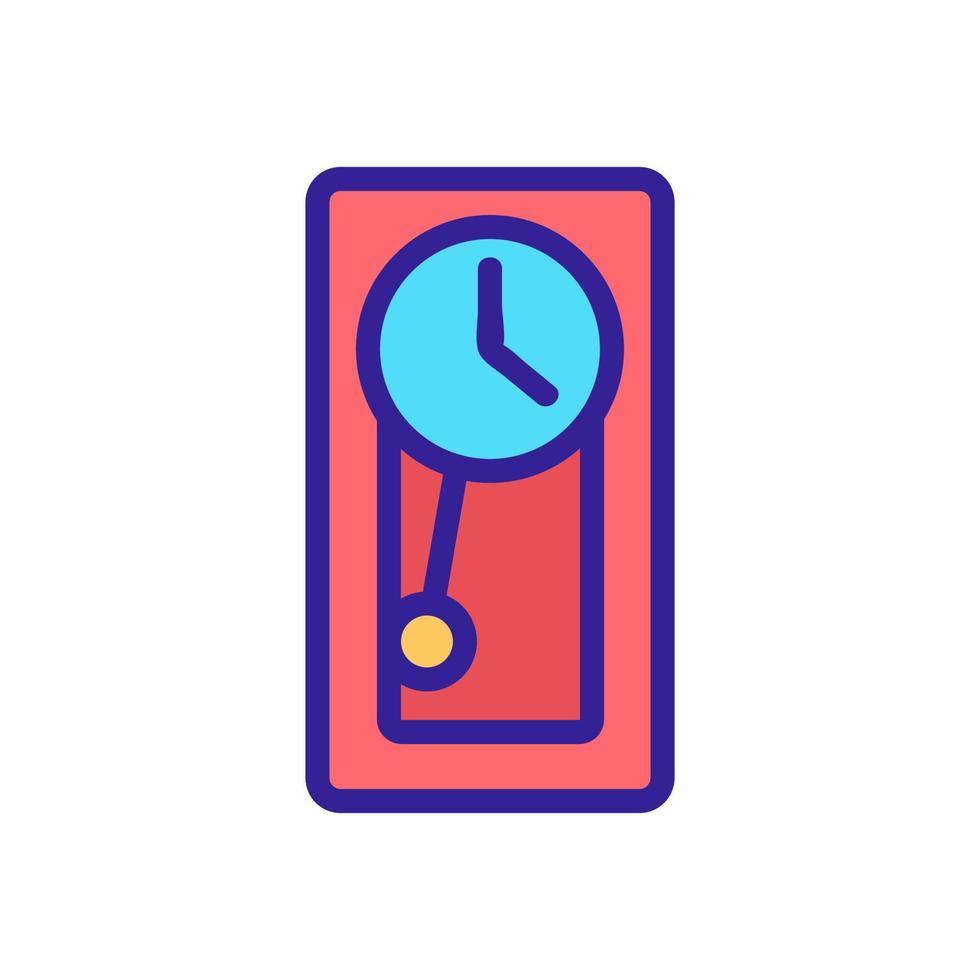 ilustración de contorno de vector de icono de dispositivo de reloj de péndulo rectangular