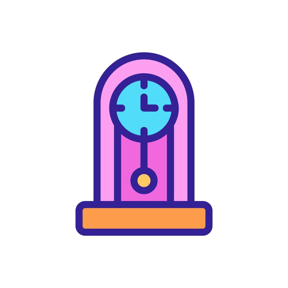 ilustración de contorno de vector de icono de reloj de péndulo redondeado de pie