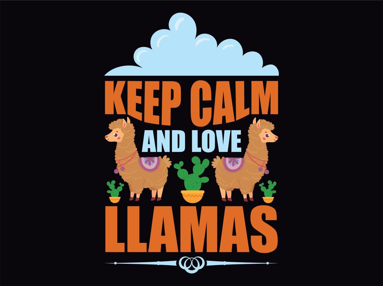 archivo vectot de diseño de camiseta de llama vector