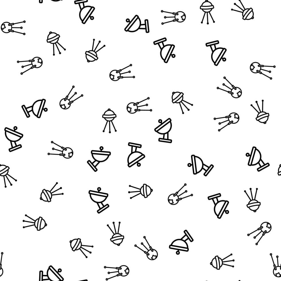 Satellite Communication Seamless Pattern Vector
