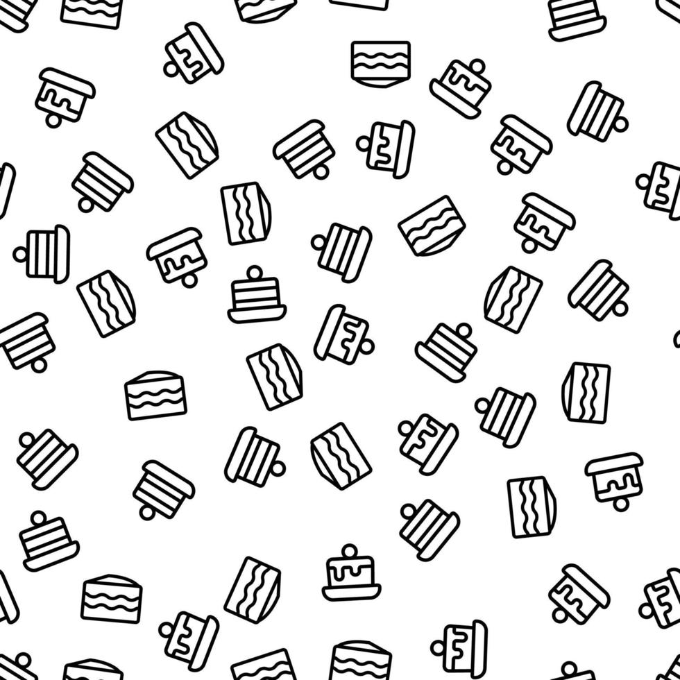 Bakery Sweet Cake Dessert Seamless Pattern Vector