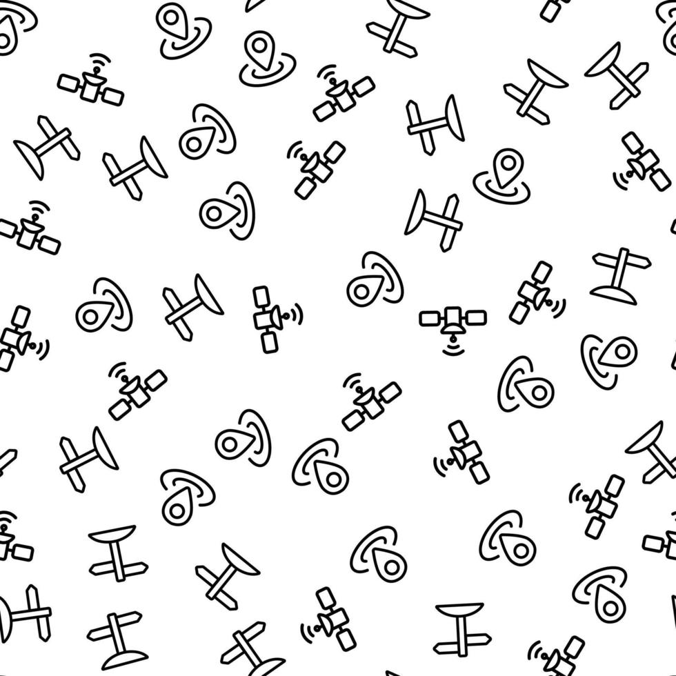 Satellite Gps Navigation Seamless Pattern Vector