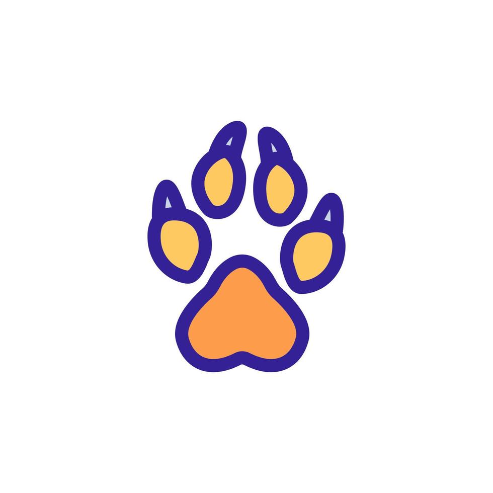 Paw icon vector. Isolated contour symbol illustration vector