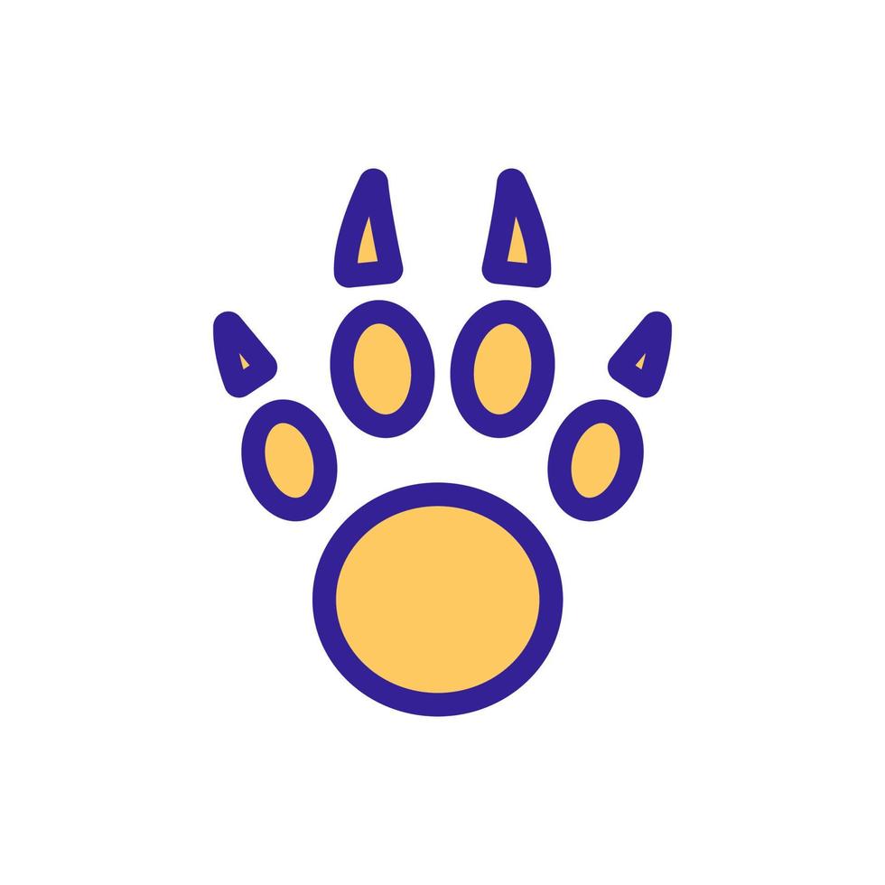 Paw icon vector. Isolated contour symbol illustration vector