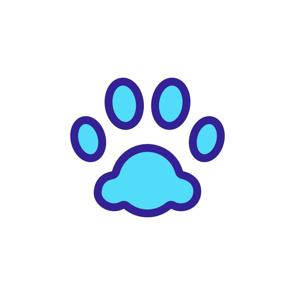 Paw icon vector. Isolated contour symbol illustration vector