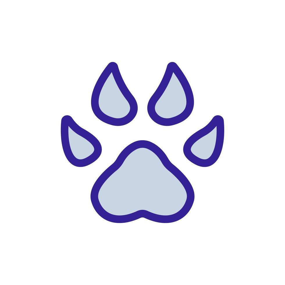 Paw icon vector. Isolated contour symbol illustration vector