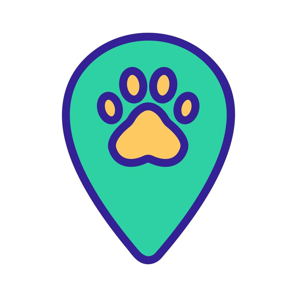Paw icon vector. Isolated contour symbol illustration vector