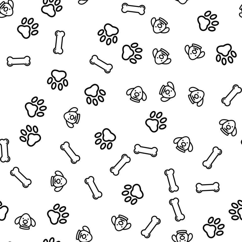 Funny Dog Animal Life Seamless Pattern Vector