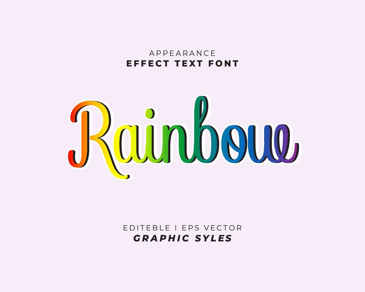 text effect font 3D color. vector