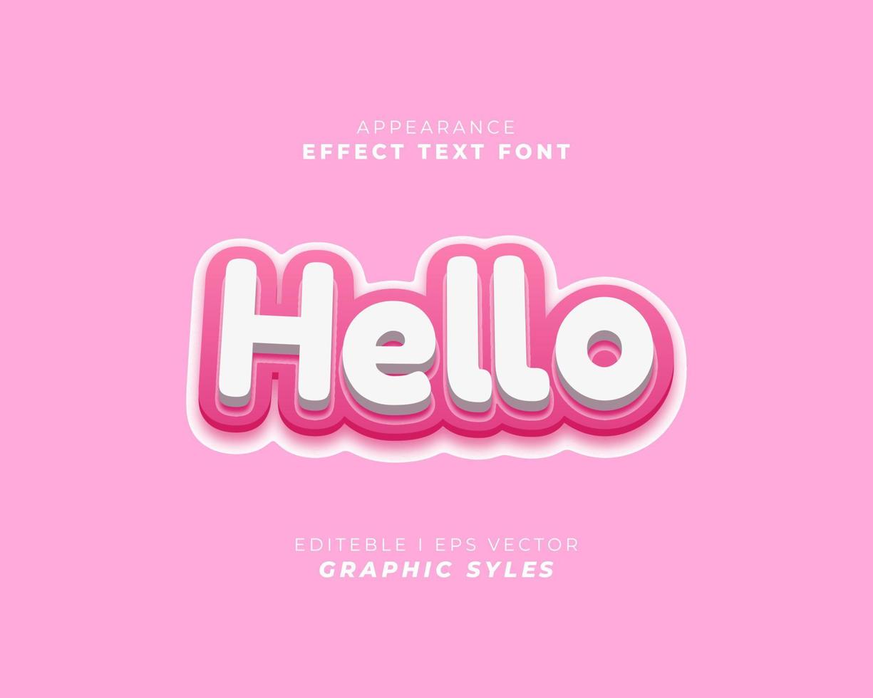 text effect font 3D color. vector