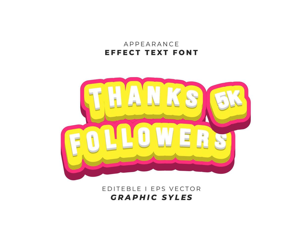 text effect font 3D color. vector