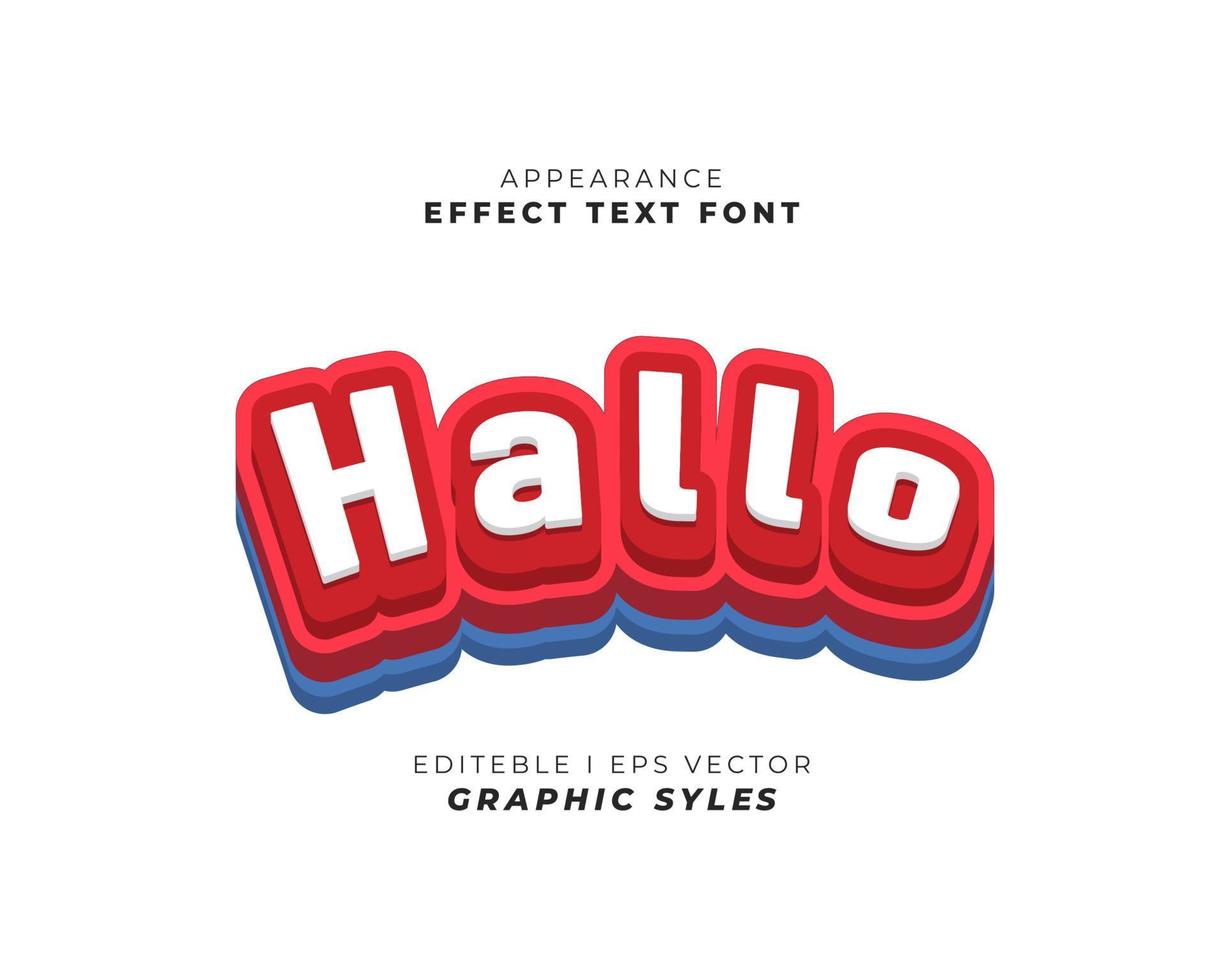 text effect font 3D color. suitable for use in the effect of business promotion texts and campaigns. easy to use in graphic styles settings. vector