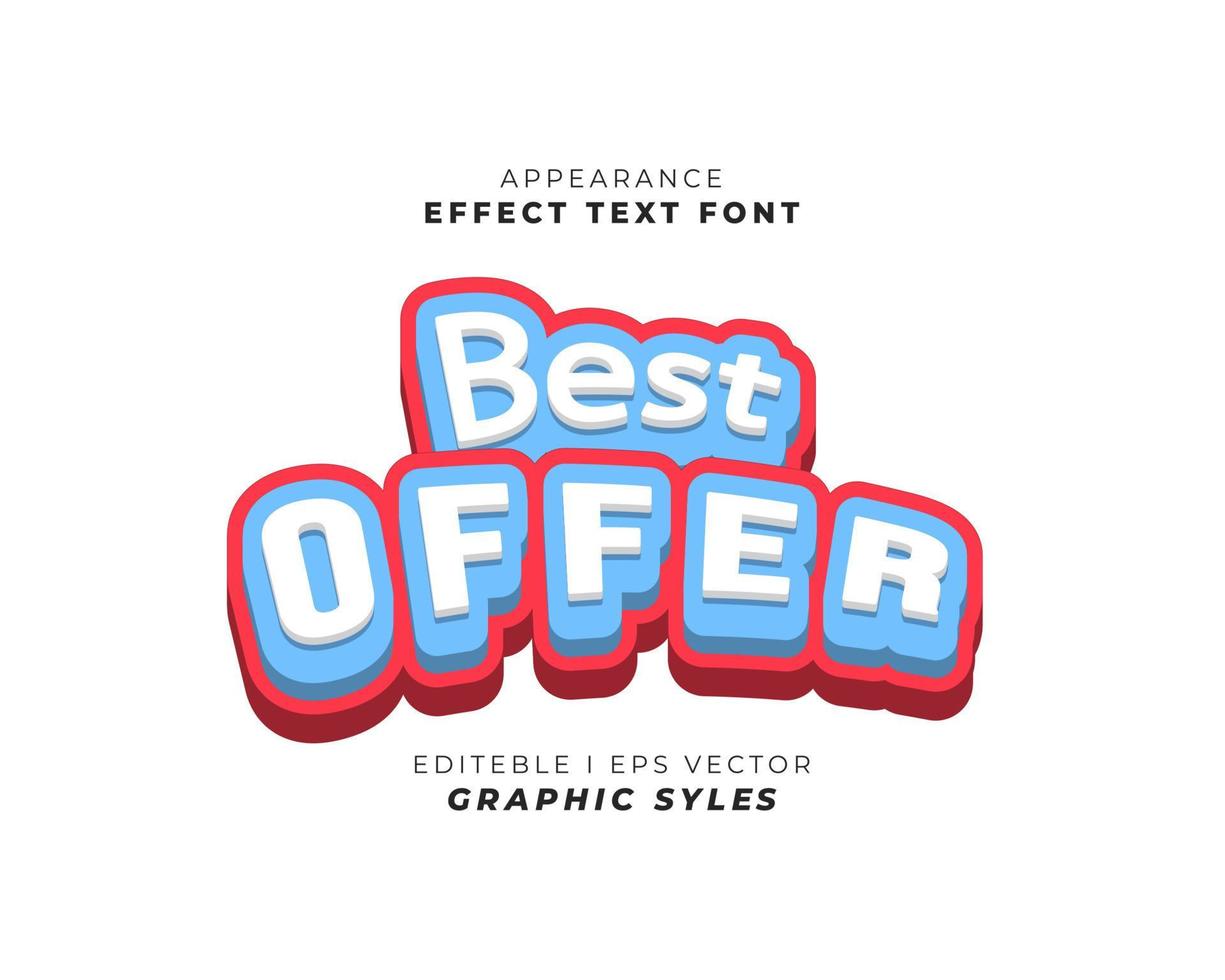 text effect font 3D color. suitable for use in the effect of business promotion texts and campaigns. easy to use in graphic styles settings. vector