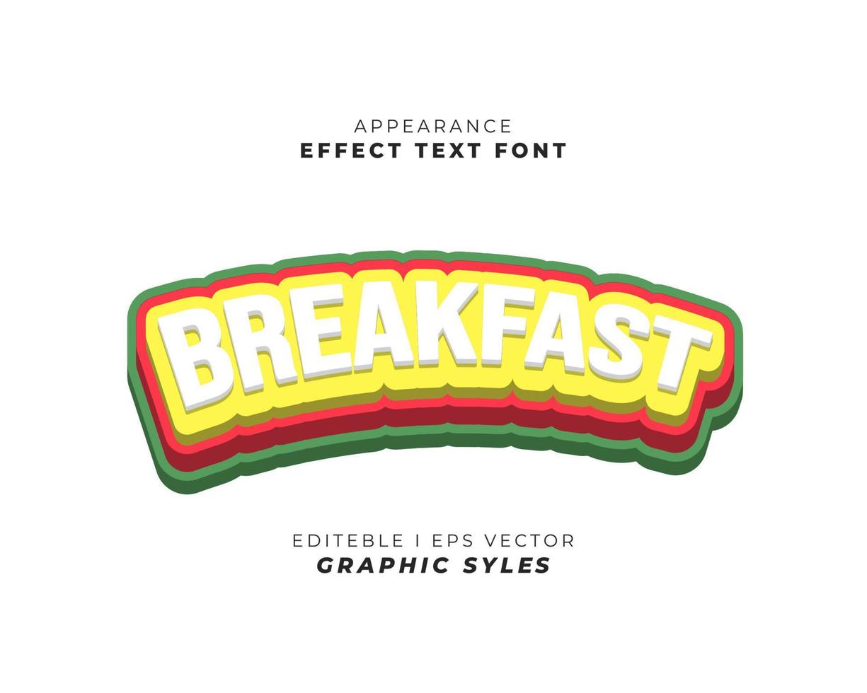 text effect font 3D color. vector