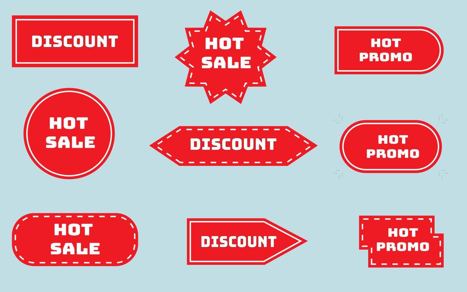discount and hot promo tags flat icon collection free vector